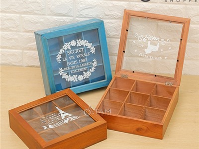 Hộp gỗ đựng nữ trang 9 ngăn Vintage